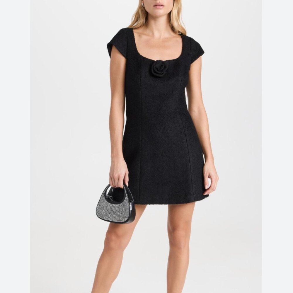 NWOT Reformation Zada Rosette Cap Sleeve Mini Holiday Dress
